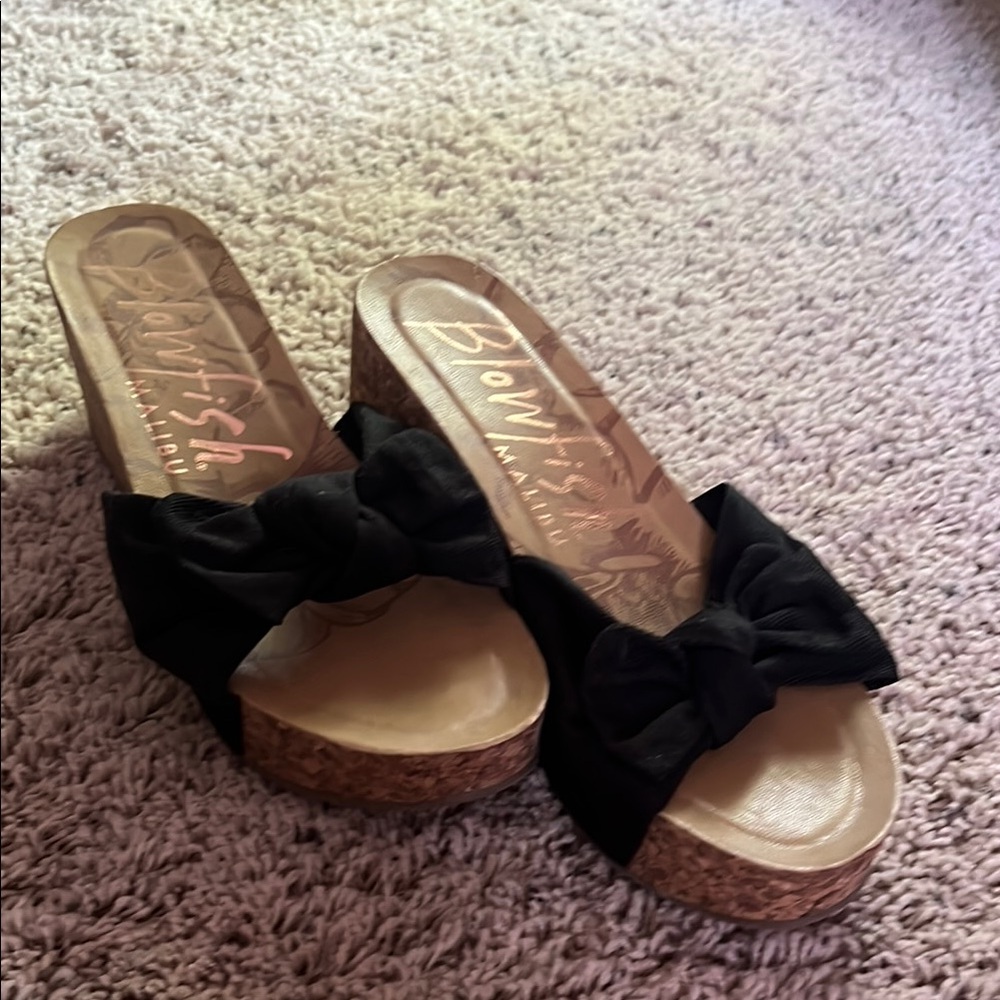 Blowfish Black and Tan Platform Shoes